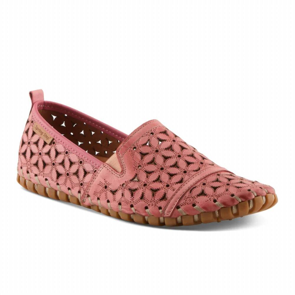NEW SPRING STEP SHOES women's flowerflow leather loafer in salmon